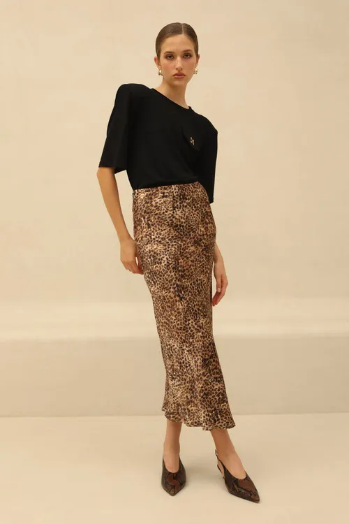 Midi-suknja sa printom 57126901-5